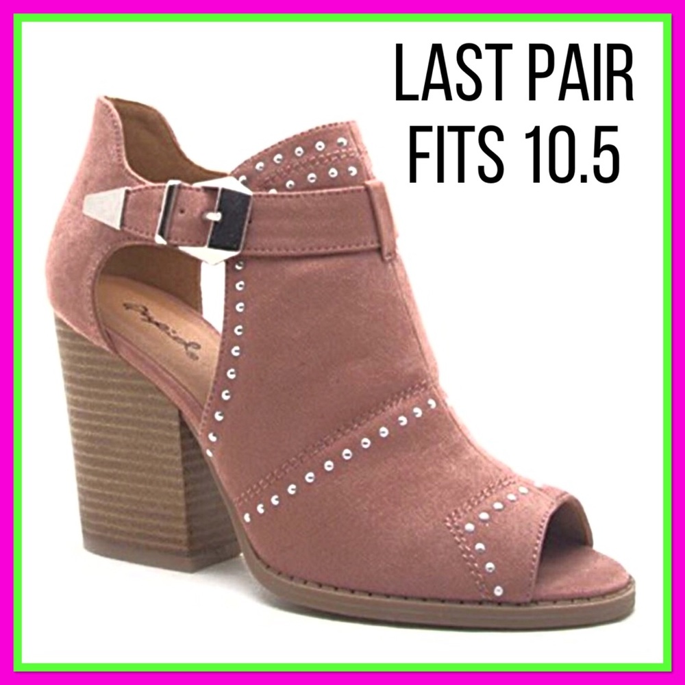 🍂 Mauve stacked heel BOOTIE 🍂 Silver studs - Picture 2 of 2